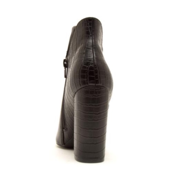 Black Ankle Booties with Embossed Detailing - Picture 5 of 5